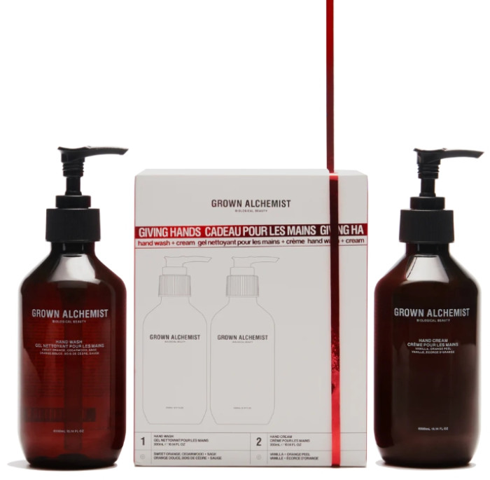 Дуэт CПА очистка и увлажнение для рук Grown Alchemist Giving Hands Wash & Cream Gift Set