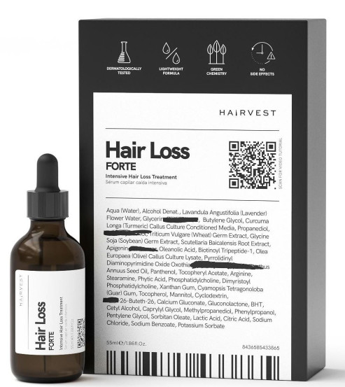 Сироватка для інтенсивного лікування випадіння волосся Hairvest Hair loss forte, 55мл