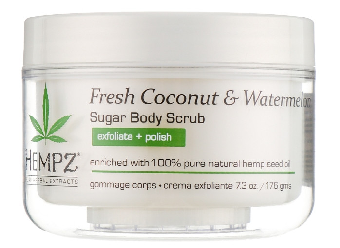 Цукровий скраб для тіла "Кокос та кавун" Hempz Herbal Sugar Body Scrub Fresh Coconut Watermelon, 176 г