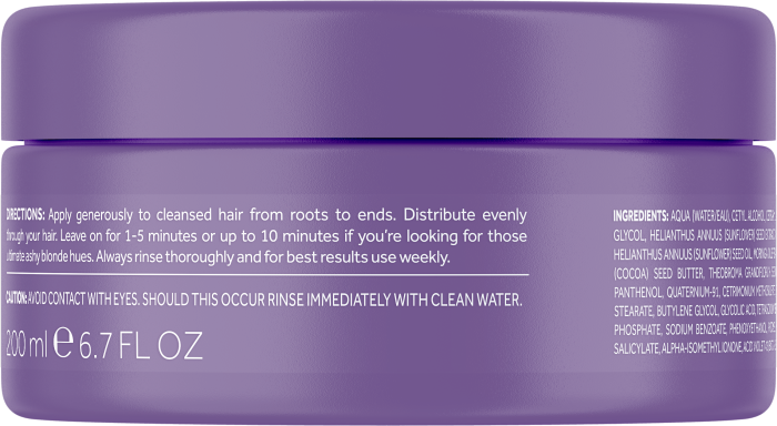 Маска від жовтизни освітленого волосся Lee Stafford Bleach Blondes Purple Toning Treatment Mask, 200 мл