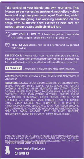 Тонирующие фиолетовые ампулы для осветленных волос Lee Stafford Bleach Blondes Purple Toning Hot Shots, 4х15 мл