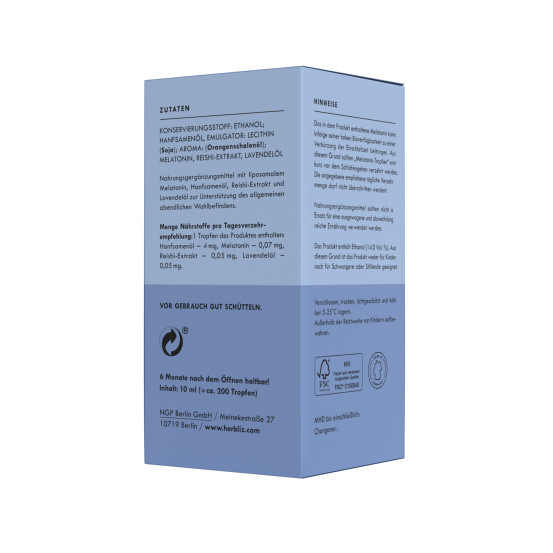 Herbliz CBD Melatonin Sleep Drops, 10 мл