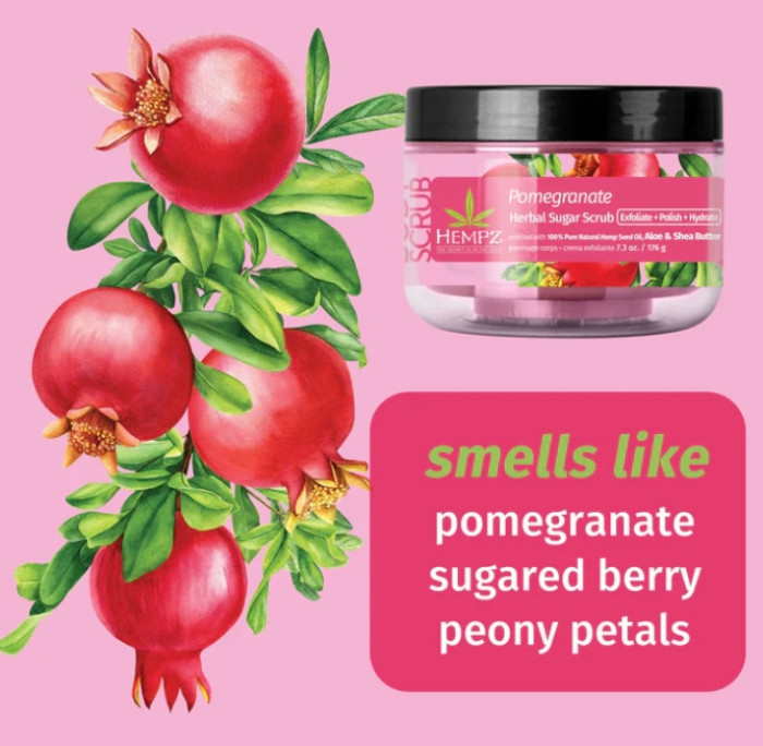Скраб цукровий "Гранат" Hempz Pomegranate Herbal Sugar Scrub, 176 г