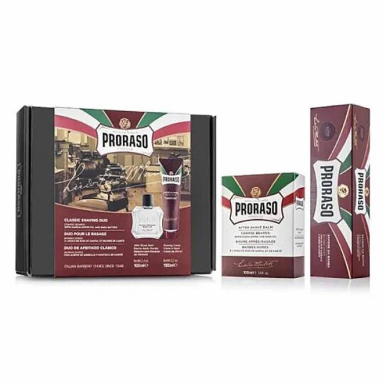 Подарунковий набір для гоління Proraso Duo Pack Tube + Balm Sandalwood