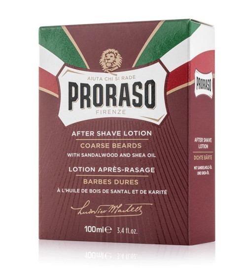 Лосьон после бритья с экстрактом сандалового дерева Proraso Red After Shave Lotion Coarse Beards Sandalwood, 100 мл