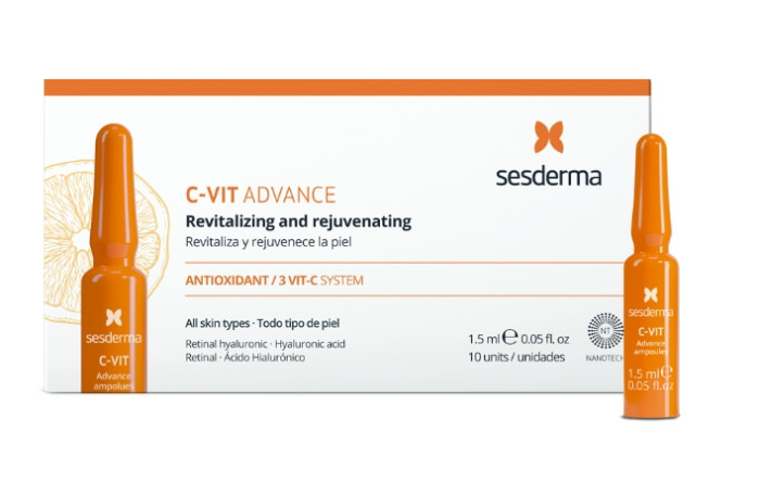 Ревіталізуючі ампули Sesderma C-Vit Advance Ampoules, 10×1.5 мл