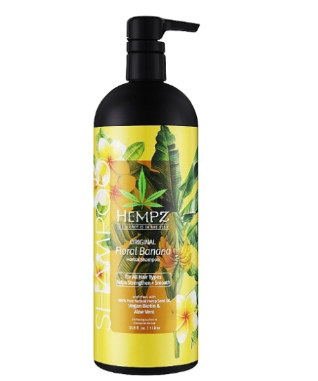 Шампунь відновлюючий "Оріджинал" HEMPZ Original Floral Banana Herbal Shampoo with Vegan Biotin & Aloe Vera for All Hair Types, 1000 мл