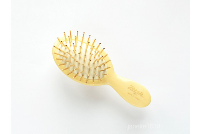 Щітка для волосся з нейлоном Janeke Small Hair-brush With Gold Pins (слонова кістка)