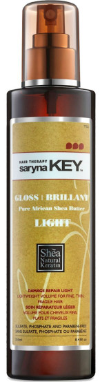 Спрей-блеск с маслом ШИ для волос облегченная форма Saryna KEY Light, 250мл