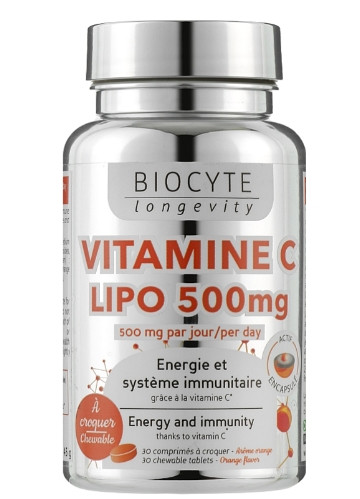 Капсулы жевательные с витамином С Biocyte Vitamine C Lipo 500 mg, 30 шт