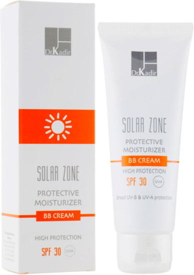 Сонцезахисний зволожуючий ВВ-крем з тоном SPF30+  Dr. Kadir Solar Zone Moisturizing Protective ВР Сream SPF 30+, 75мл