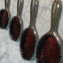 Расческа с натуральной щетиной Janeke Brush silver серебро, все размеры