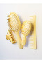 Щітка для волосся з нейлоном Janeke Small Hair-brush With Gold Pins (слонова кістка)